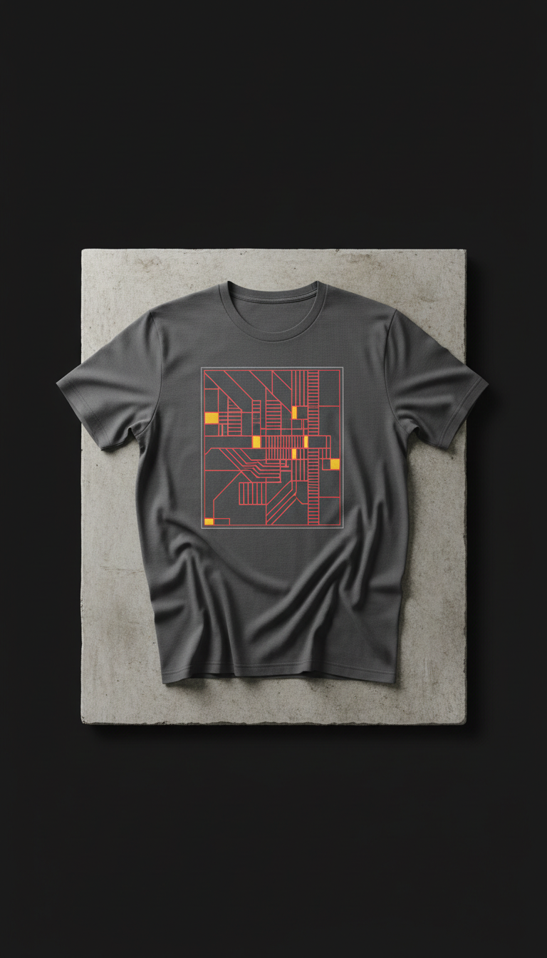 Metro Red Graphic Cotton T-Shirt